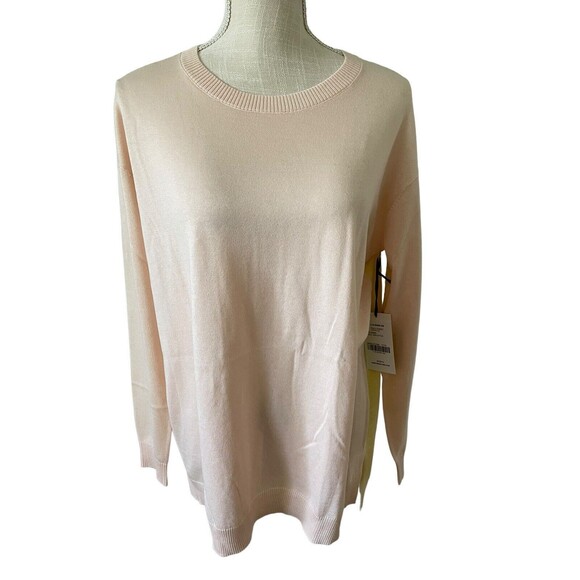 Worth New York Silk Cotton Blend Colorblock Sweater Peach Sorbet‎ Lemon Ice NWT - Picture 1 of 5